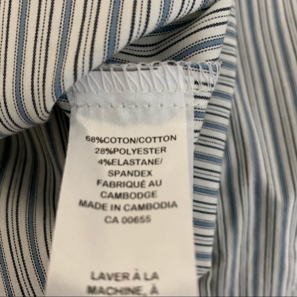 White Blouse with Blue & Black Pin Stripe - Picture 9 of 11